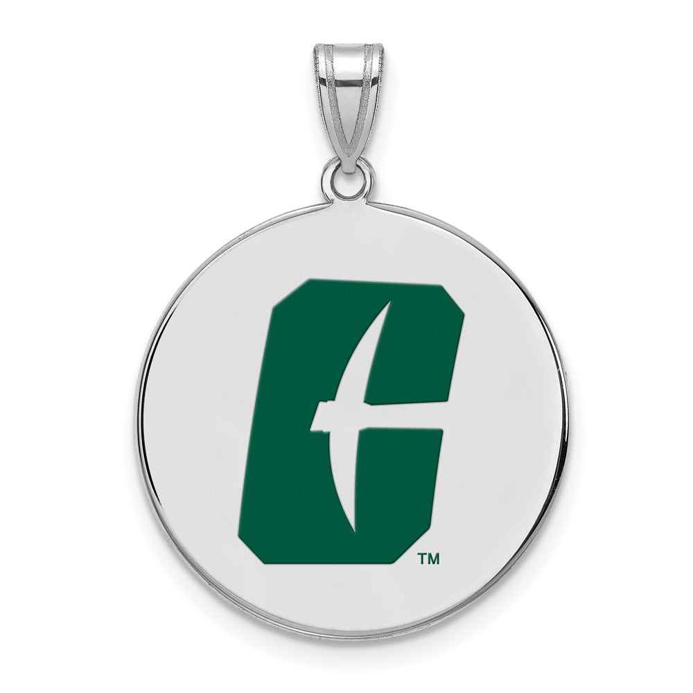 Sterling Silver Rhodium-plated U. of N. Carolina-Charlotte Enam. Pendant