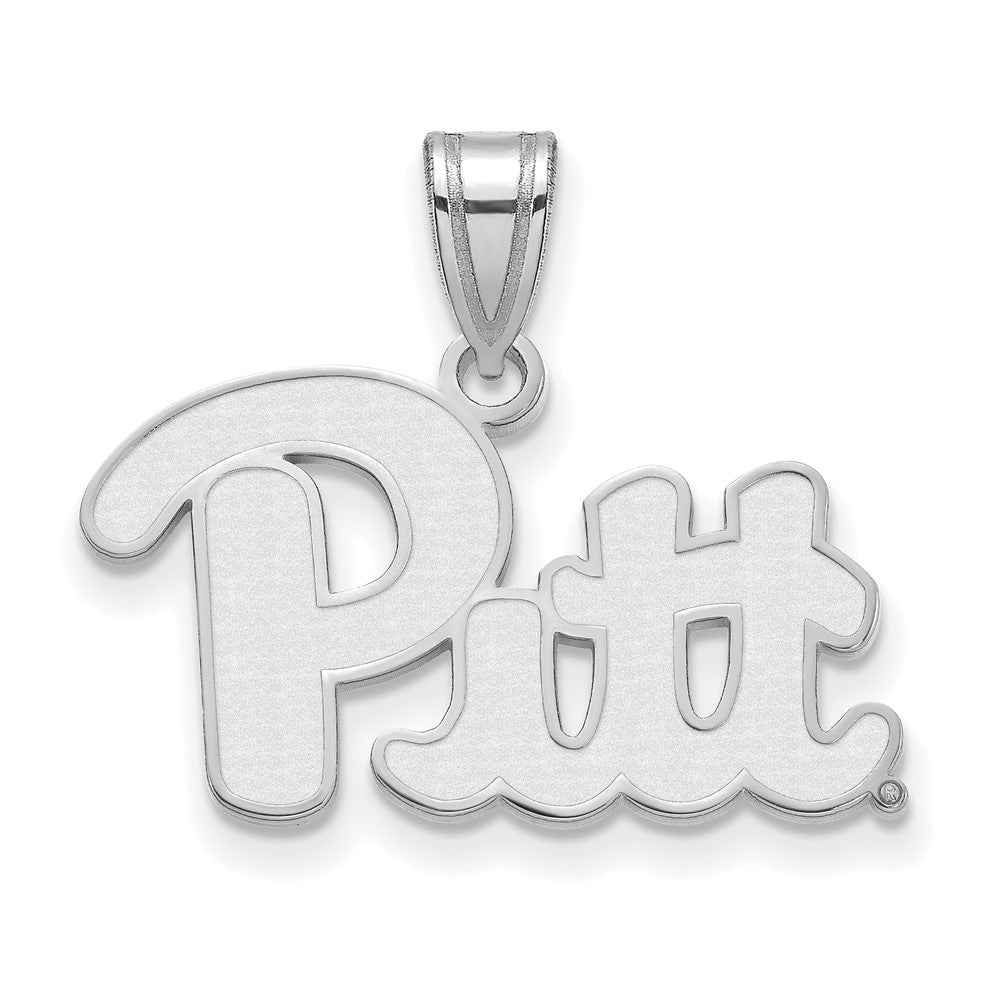 Sterling Silver Rhodium-plated University of Pittsburgh Medium Pendant