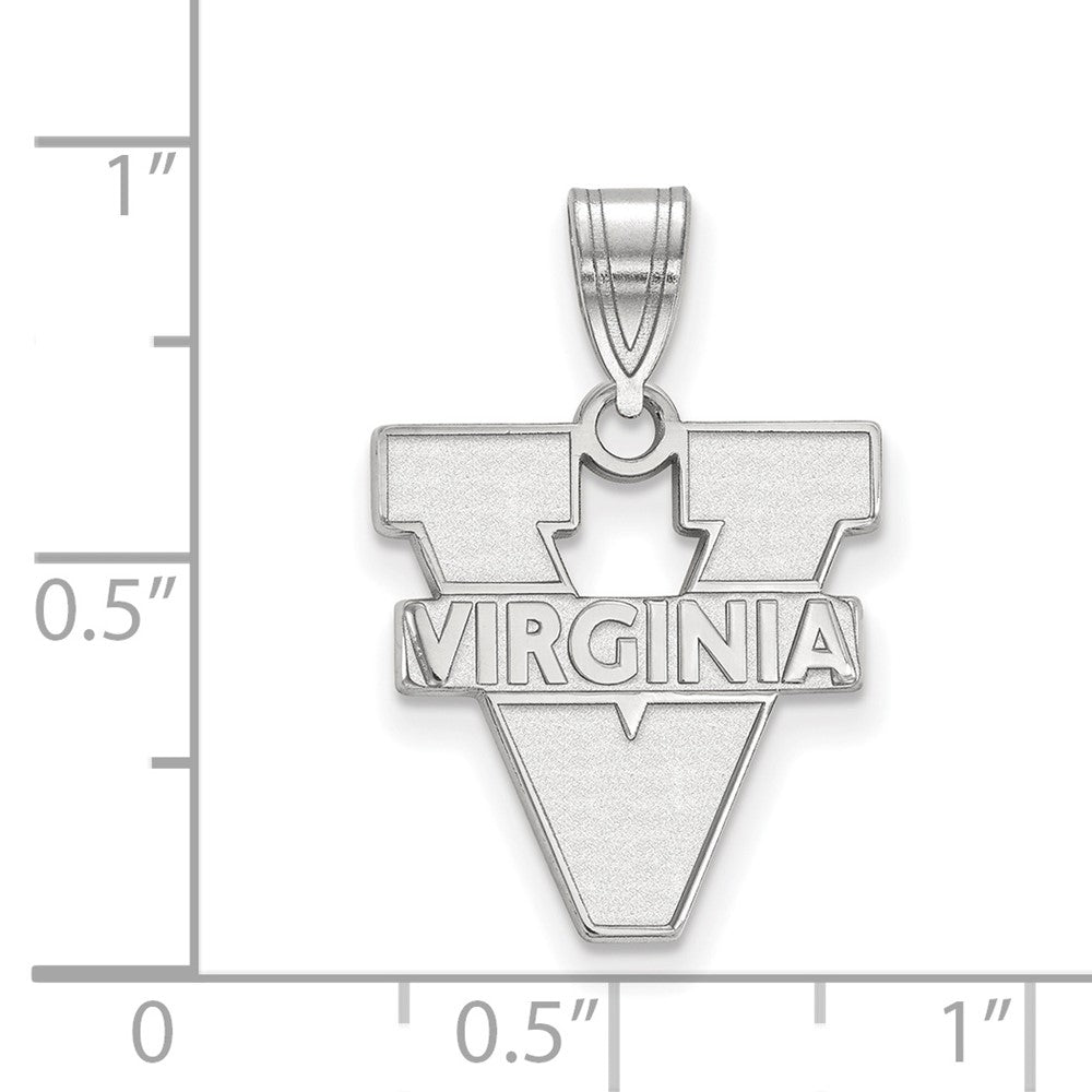 Sterling Silver Rhodium-plated University of Virginia Medium Pendant