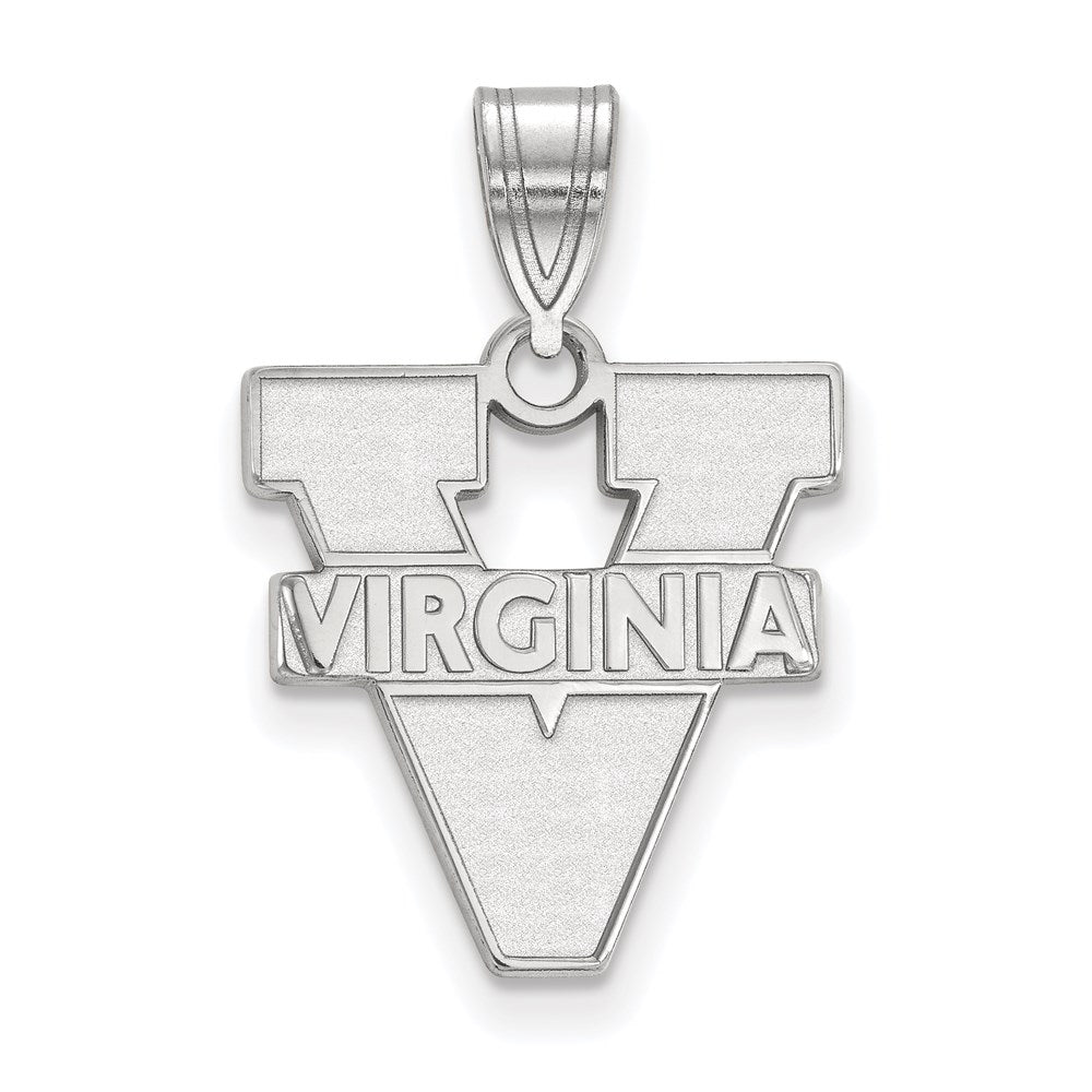 Sterling Silver Rhodium-plated University of Virginia Medium Pendant