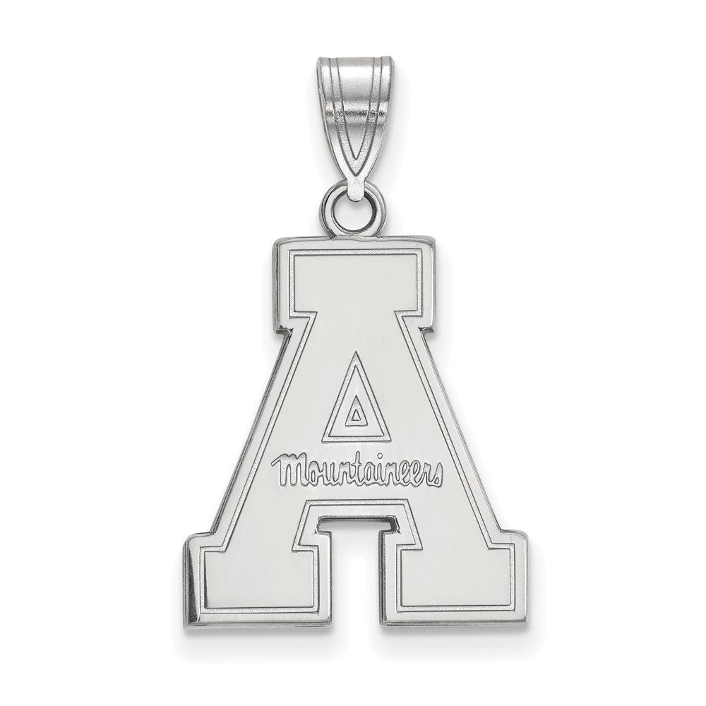 Sterling Silver Rhodium-plated Appalachian State U. Large Pendant