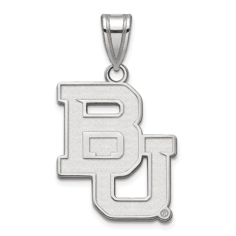 Sterling Silver Rhodium-plated Baylor University Large Pendant