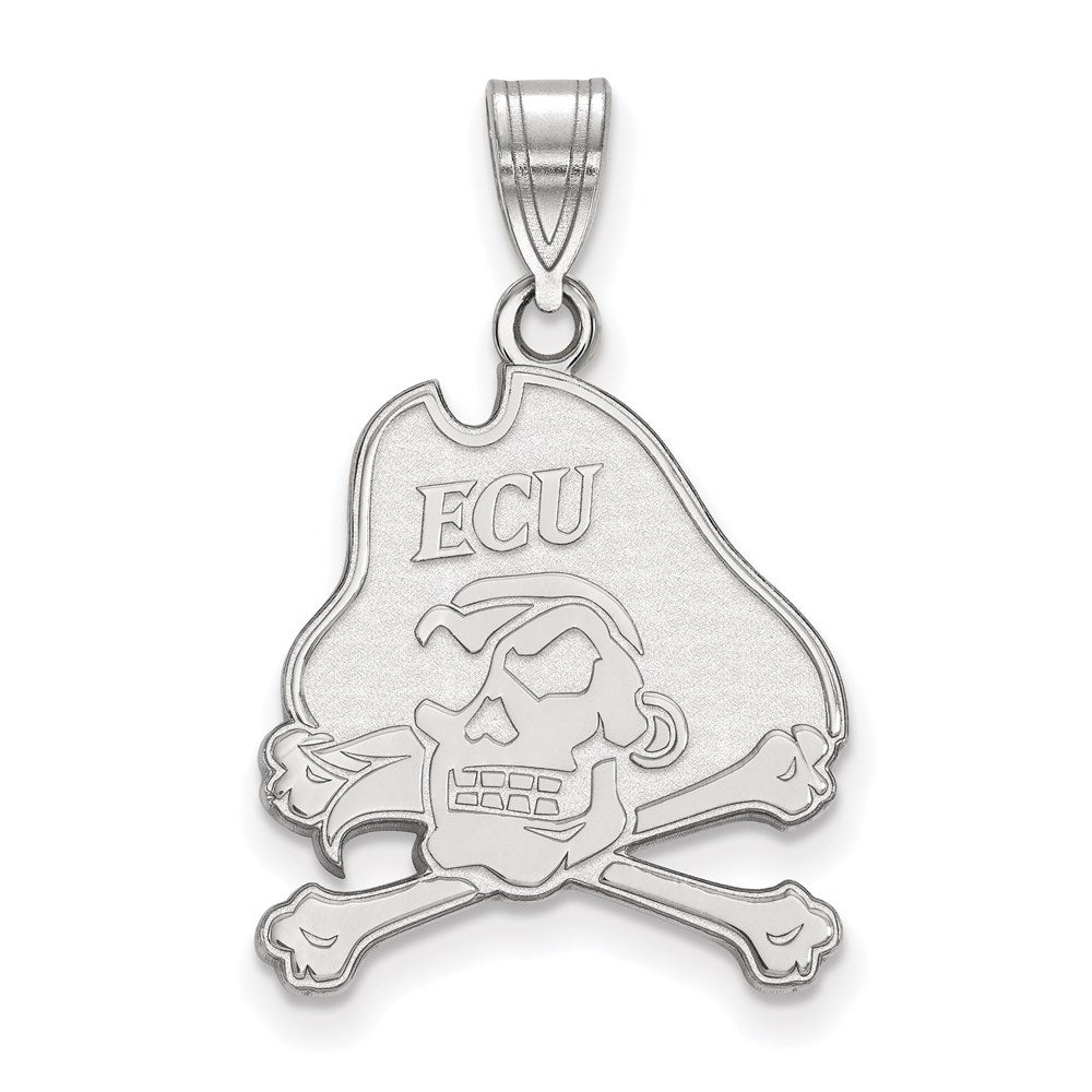 Sterling Silver Rhodium-plated East Carolina U. Large Pendant