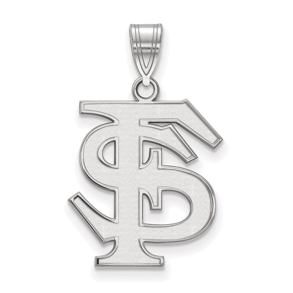 Sterling Silver Rhodium-plated Florida State University Large Pendant