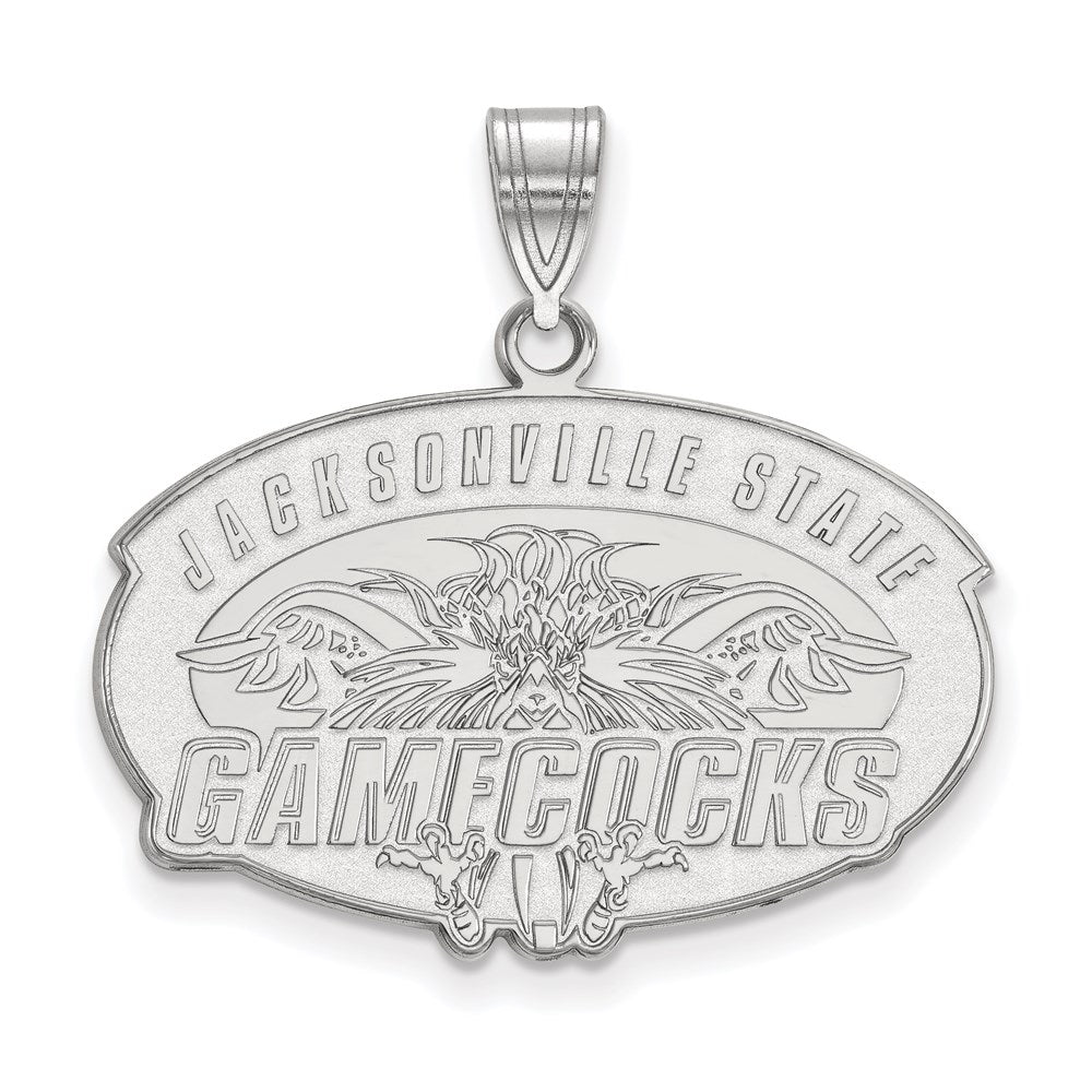 Sterling Silver Rhodium-plated Jacksonville State U. Large Pendant