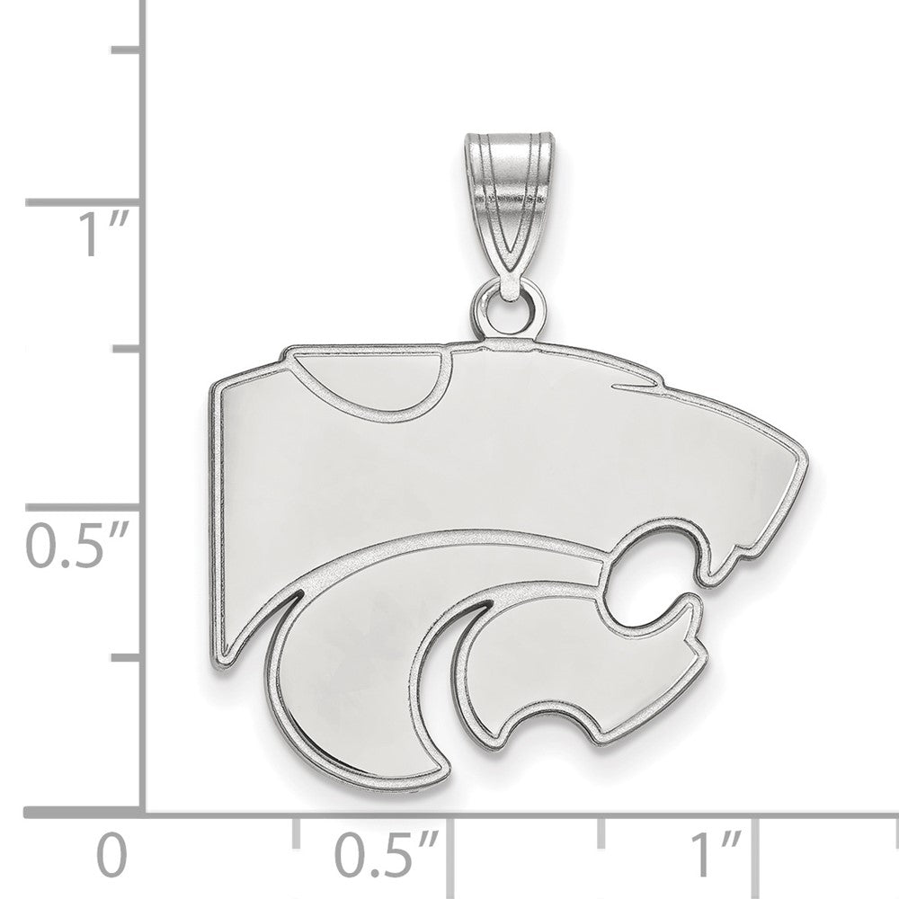 Sterling Silver Rhodium-plated Kansas State University Large Pendant
