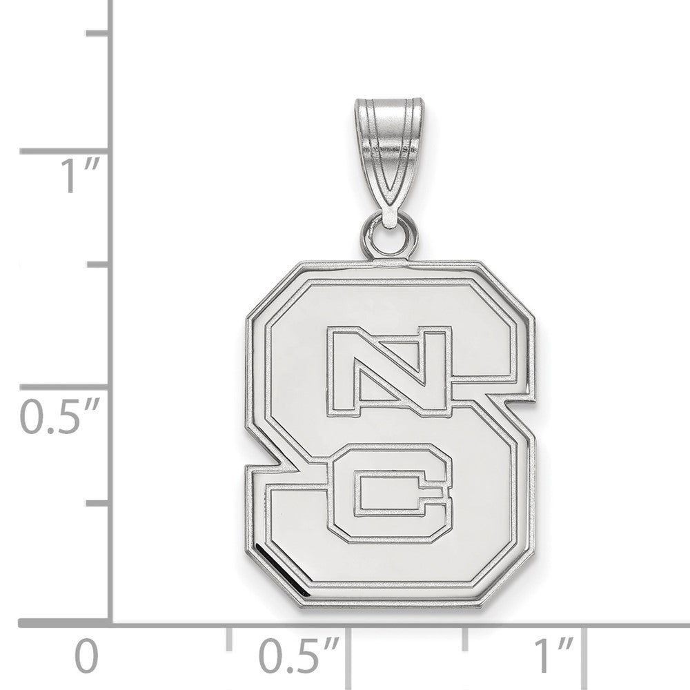 Sterling Silver Rhodium-plated North Carolina State U. Large Pendant