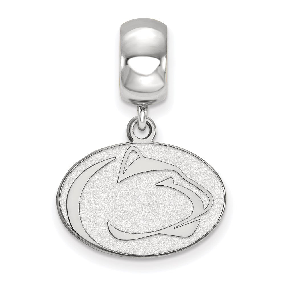 Sterling Silver Rhodium-plated Penn State University Small Dangle Bead