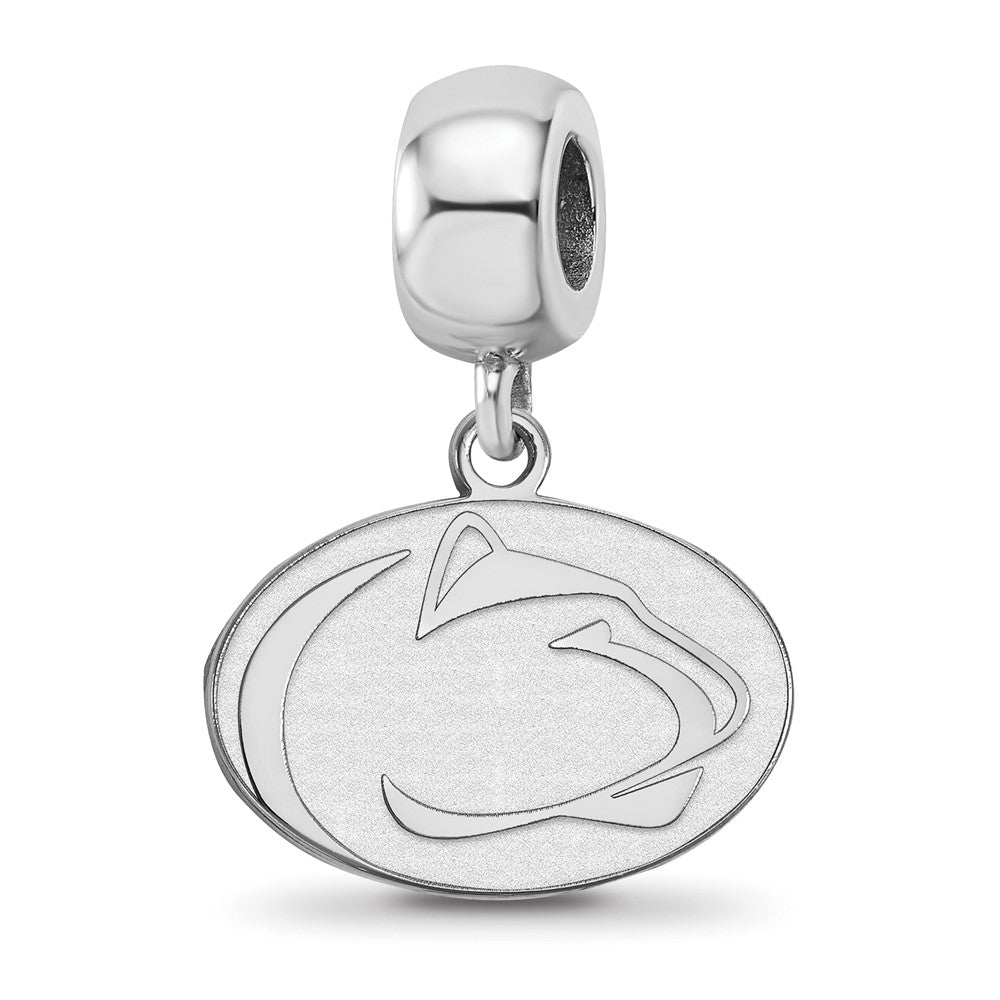 Sterling Silver Rhodium-plated Penn State University Small Dangle Bead
