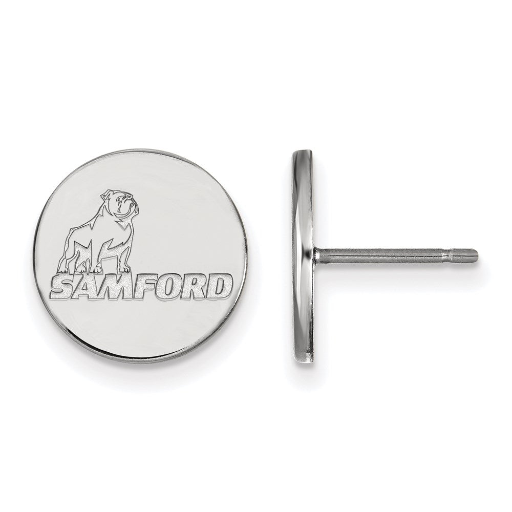 Sterling Silver Rhod-plated Samford University Small Post Earrings