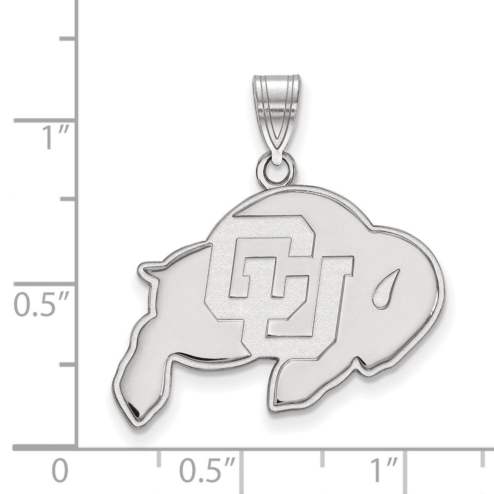Sterling Silver Rhodium-plated U. of Colorado Large Pendant