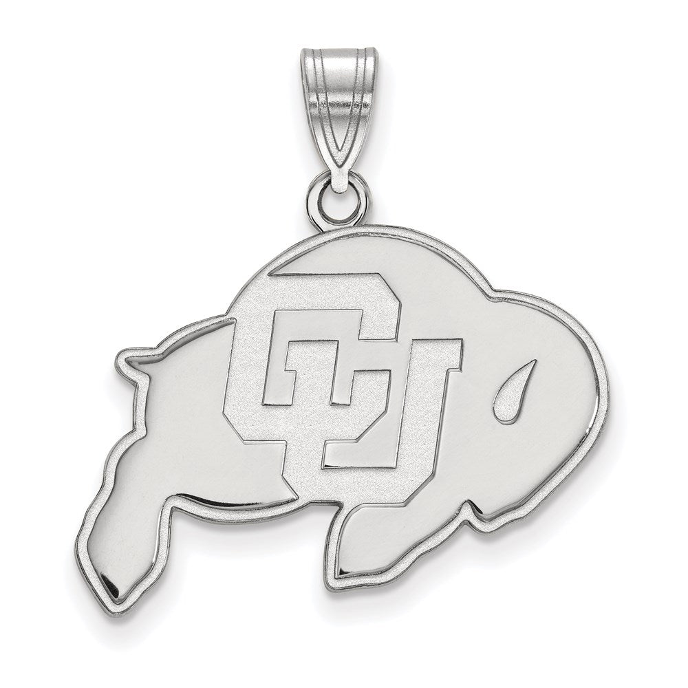 Sterling Silver Rhodium-plated U. of Colorado Large Pendant
