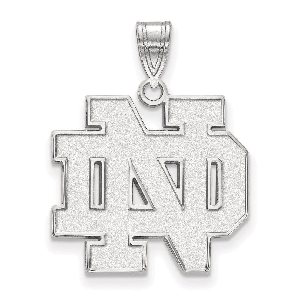 Sterling Silver Rhodium-plated U. of Notre Dame Large Pendant