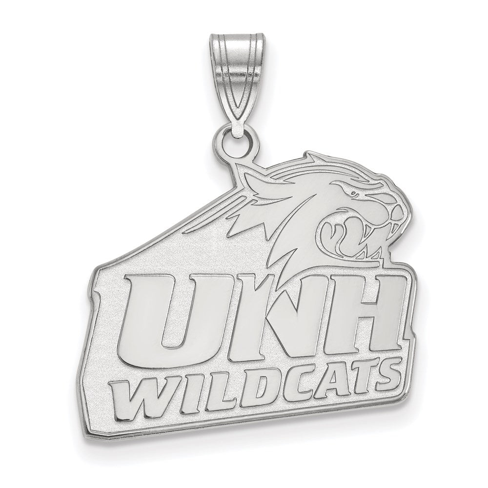 Sterling Silver Rhodium-plated U. of New Hampshire Large Pendant