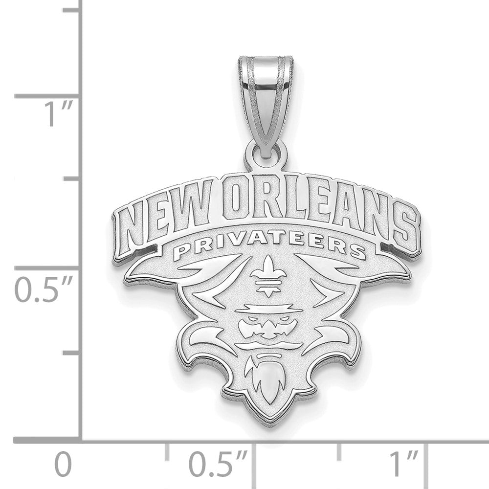 Sterling Silver Rhodium-plated U. of New Orleans XL Pendant