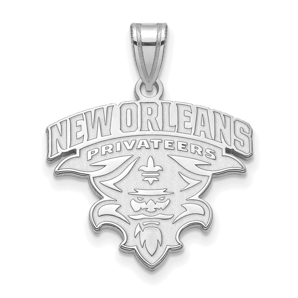 Sterling Silver Rhodium-plated U. of New Orleans XL Pendant