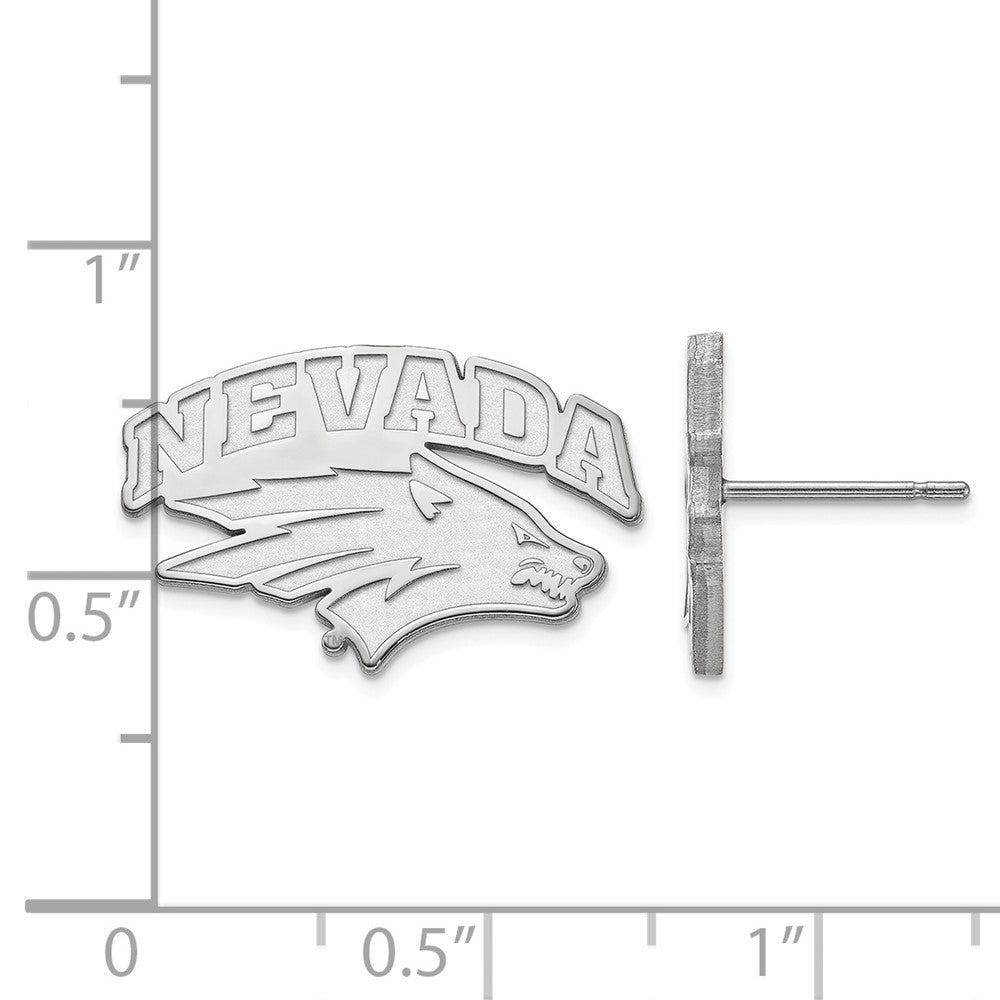 Sterling Silver Rhodium-plated U. of Nevada-Reno Small Post Earrings