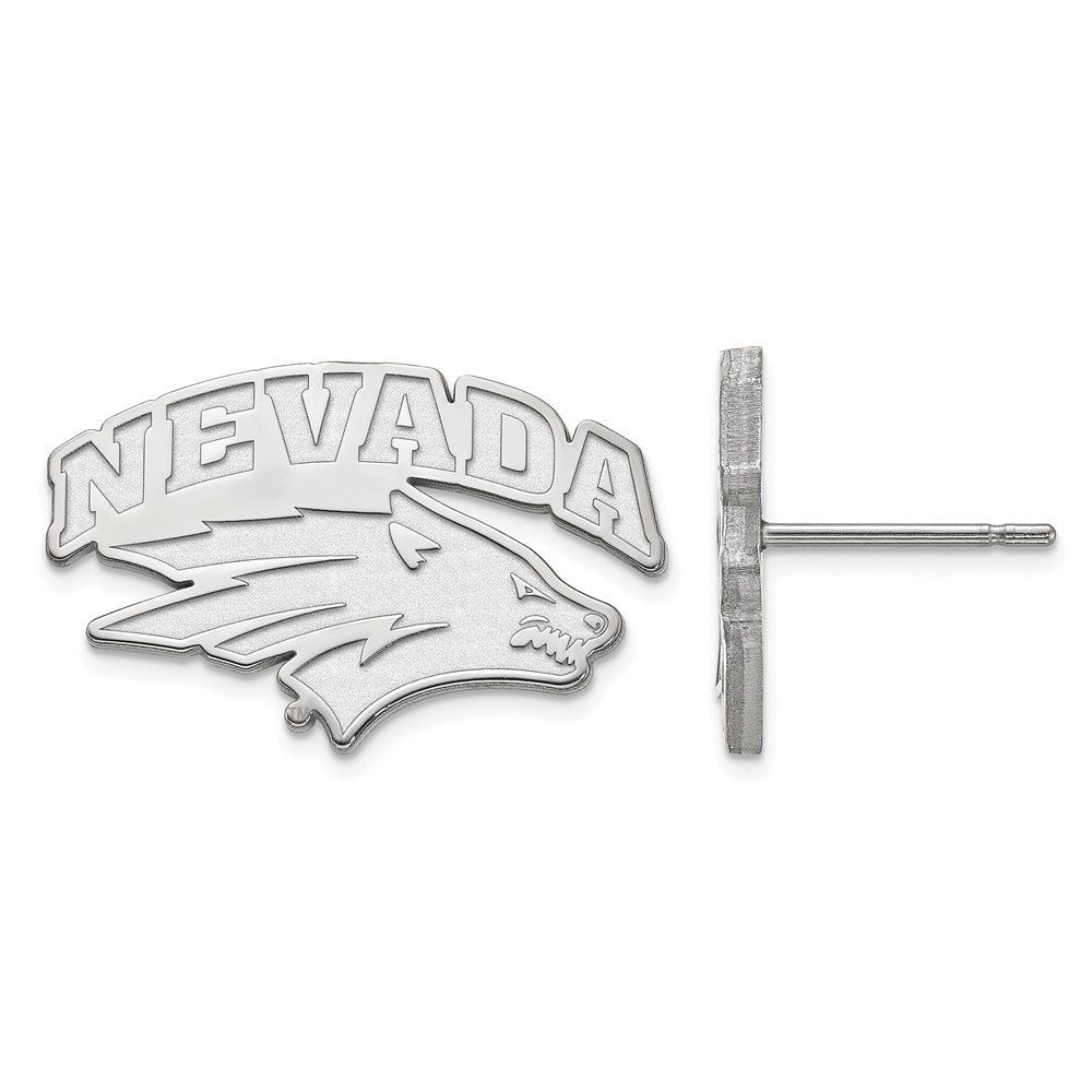 Sterling Silver Rhodium-plated U. of Nevada-Reno Small Post Earrings