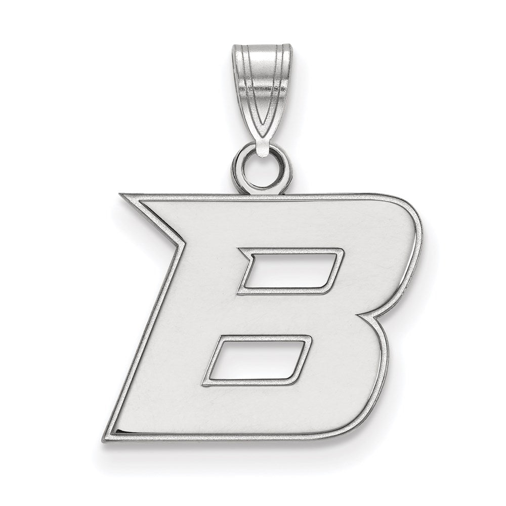 Sterling Silver Rhodium-plated Boise State University Small Pendant