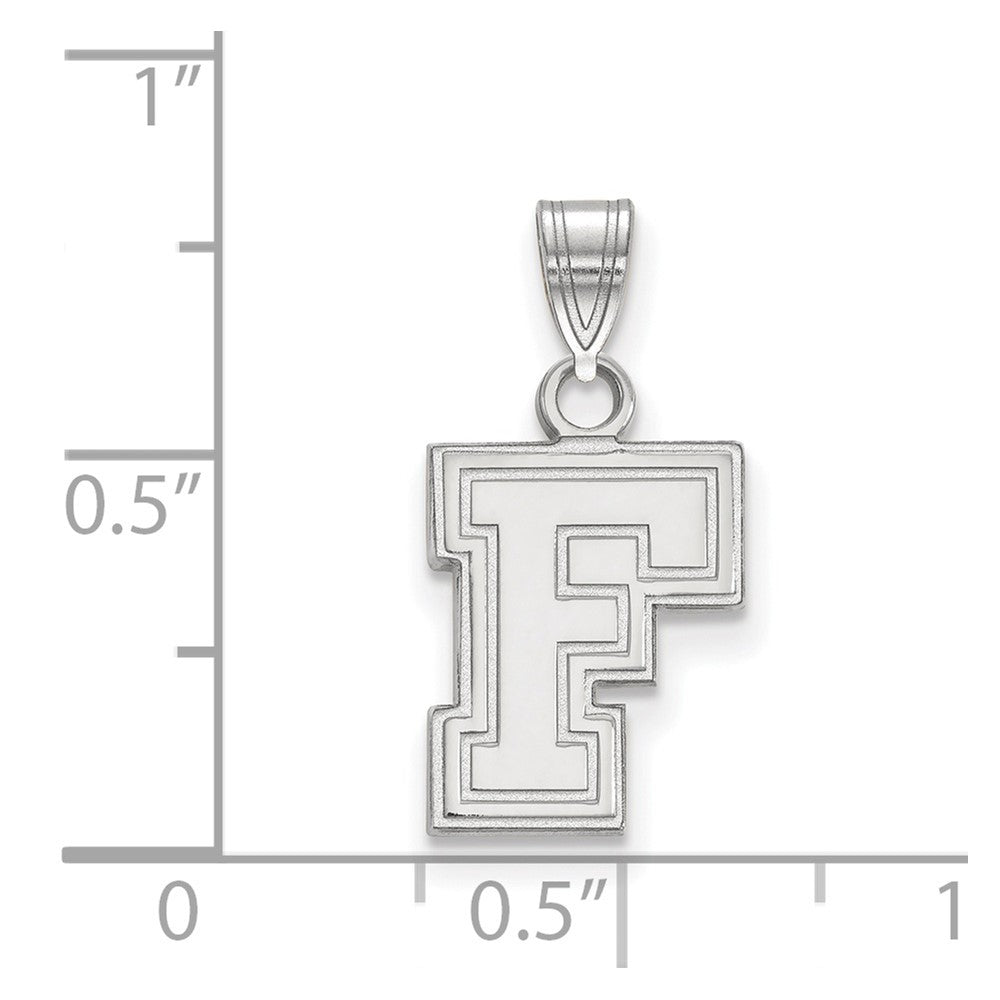 Sterling Silver Rhodium-plated Fordham University Small Pendant