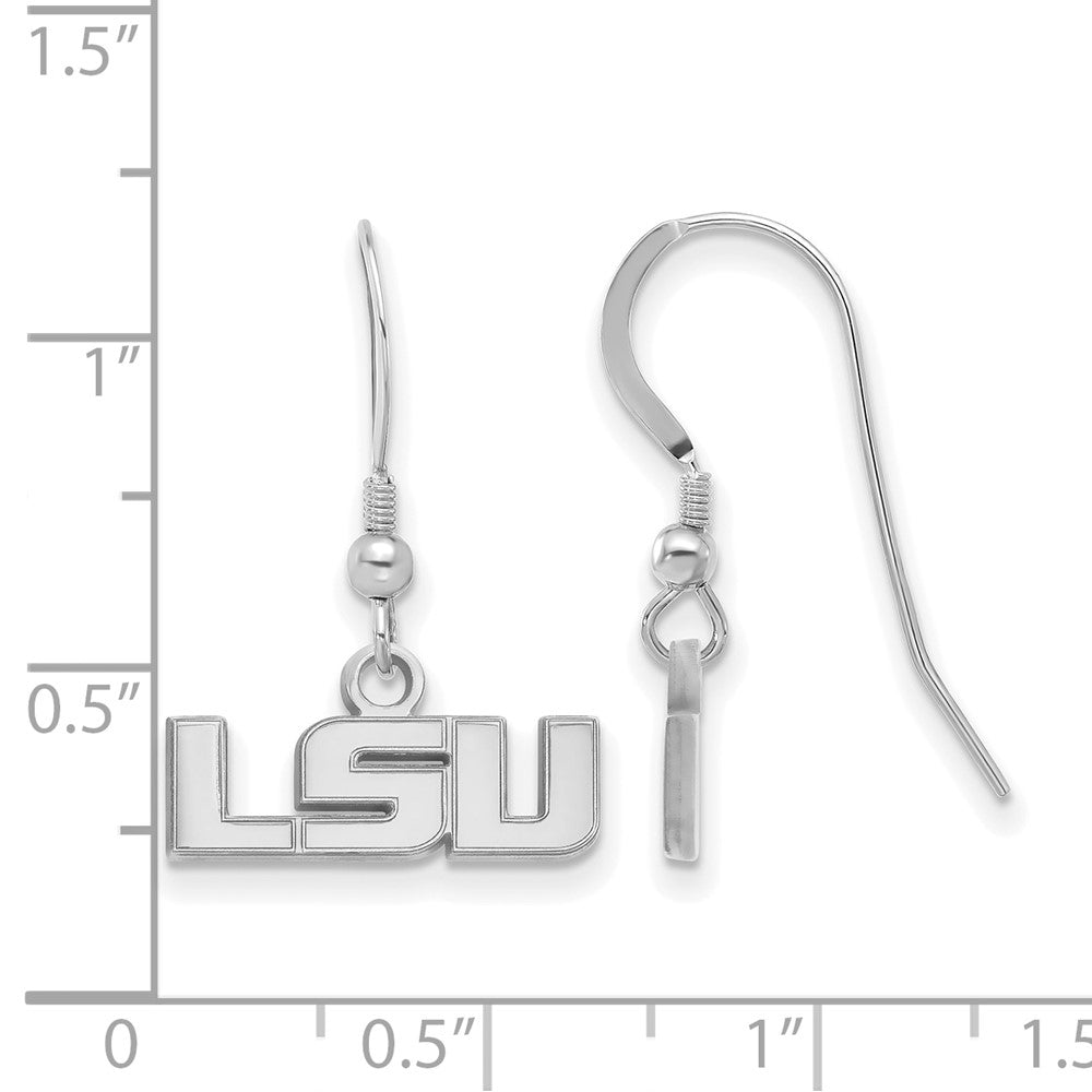 Sterling Silver Rhodium-plated Louisiana State U. XS Dangle Earrings
