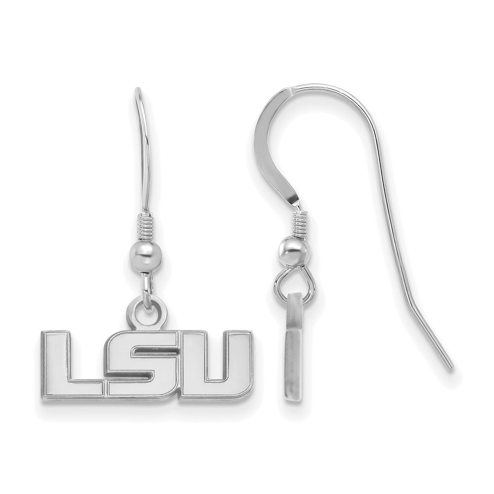 Sterling Silver Rhodium-plated Louisiana State U. XS Dangle Earrings