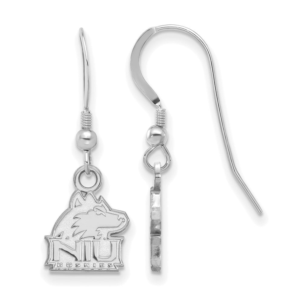 Sterling Silver Rhodium-plated Northern Illinois U. XS Dangle Earrings