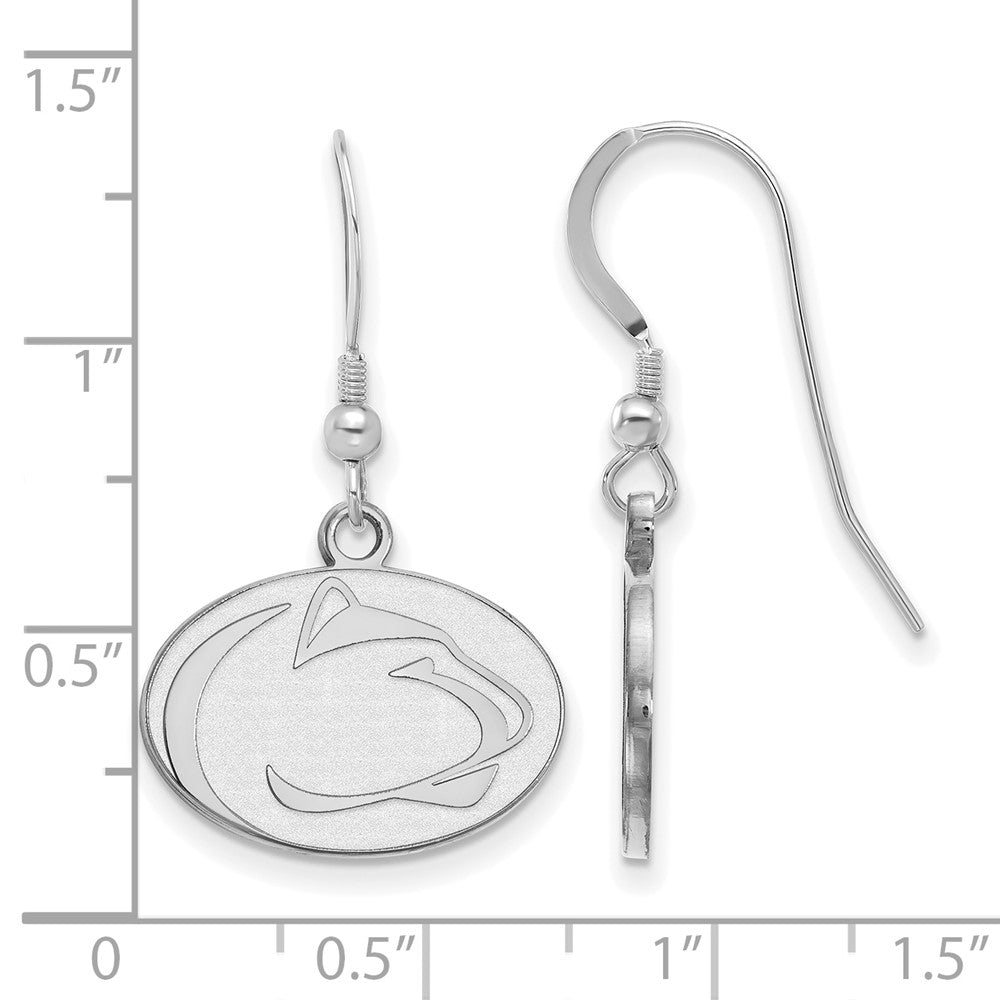 Sterling Silver Rhodium-plated Penn State Univ. Small Dangle Earrings