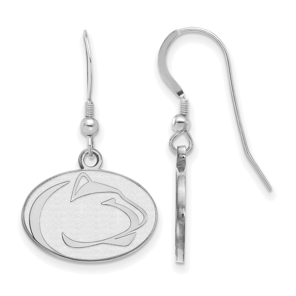 Sterling Silver Rhodium-plated Penn State Univ. Small Dangle Earrings