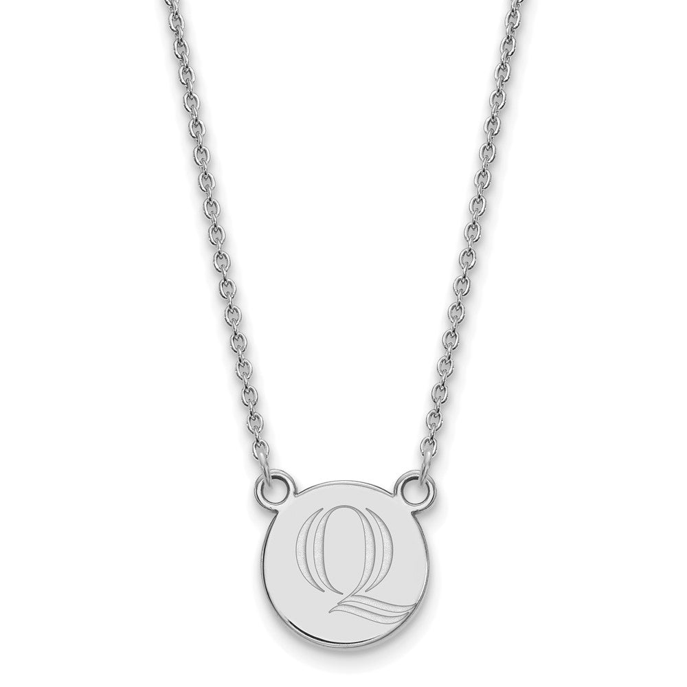 Sterling Silver Rhodium-plated Quinnipiac University Pendant Necklace