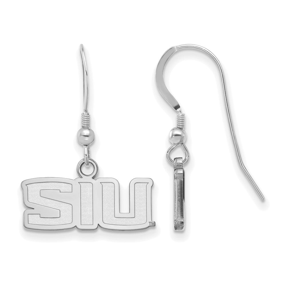 Sterling Silver Rhodium-plated Southern Illinois Univ. Dangle Earrings