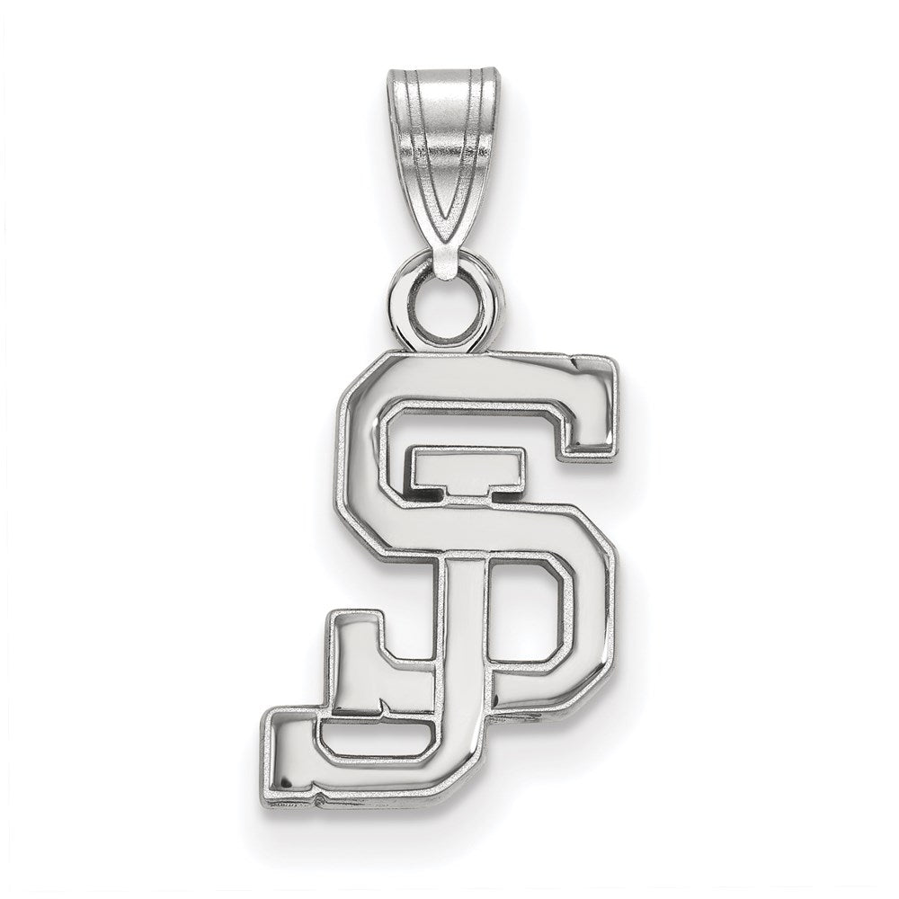 Sterling Silver Rhodium-plated San Jose State U. Small Pendant