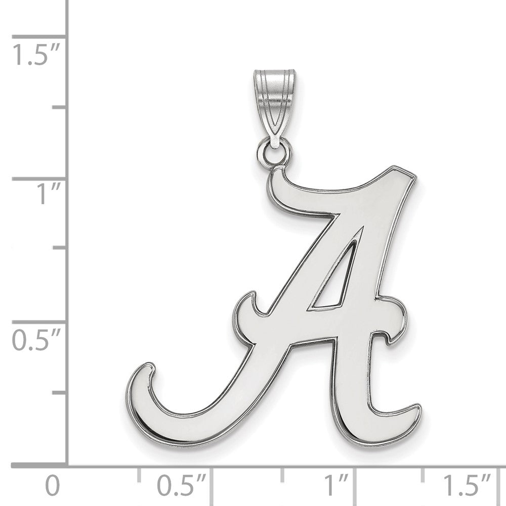 Sterling Silver Rhodium-plated University of Alabama XL Pendant