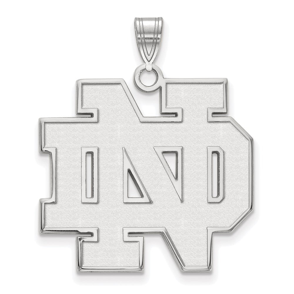 Sterling Silver Rhodium-plated University of Notre Dame XL Pendant