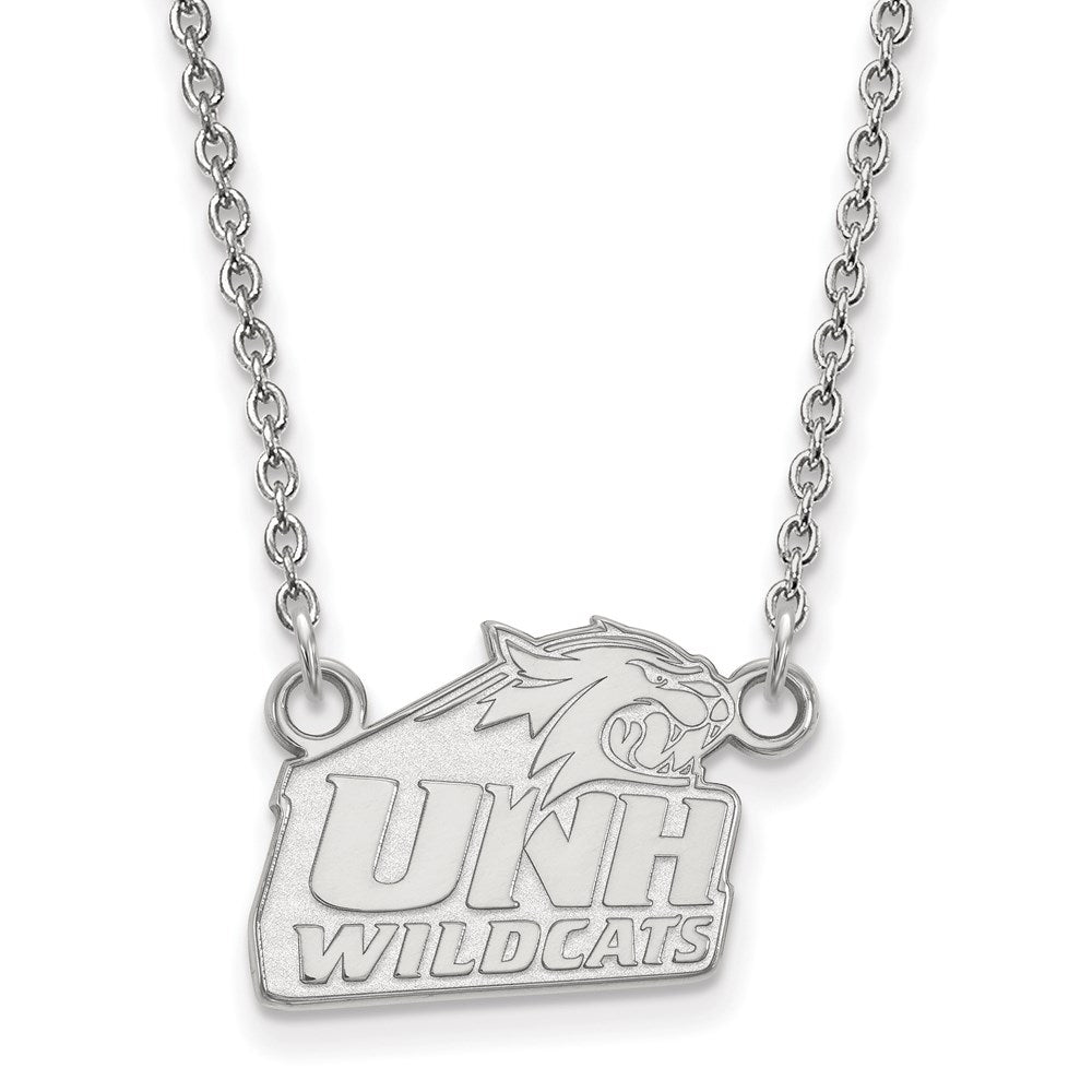Sterling Silver Rhodium-plated U. of New Hampshire Small Pendant Necklace