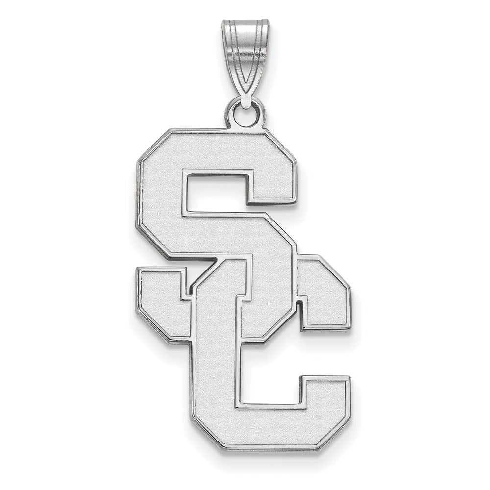 Sterling Silver Rhodium-plated University of Southern California XL Pendant