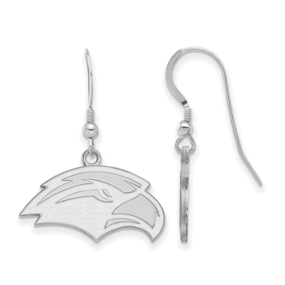 Sterling Silver Rhodium-plated U. of Southern Miss. Dangle Earrings