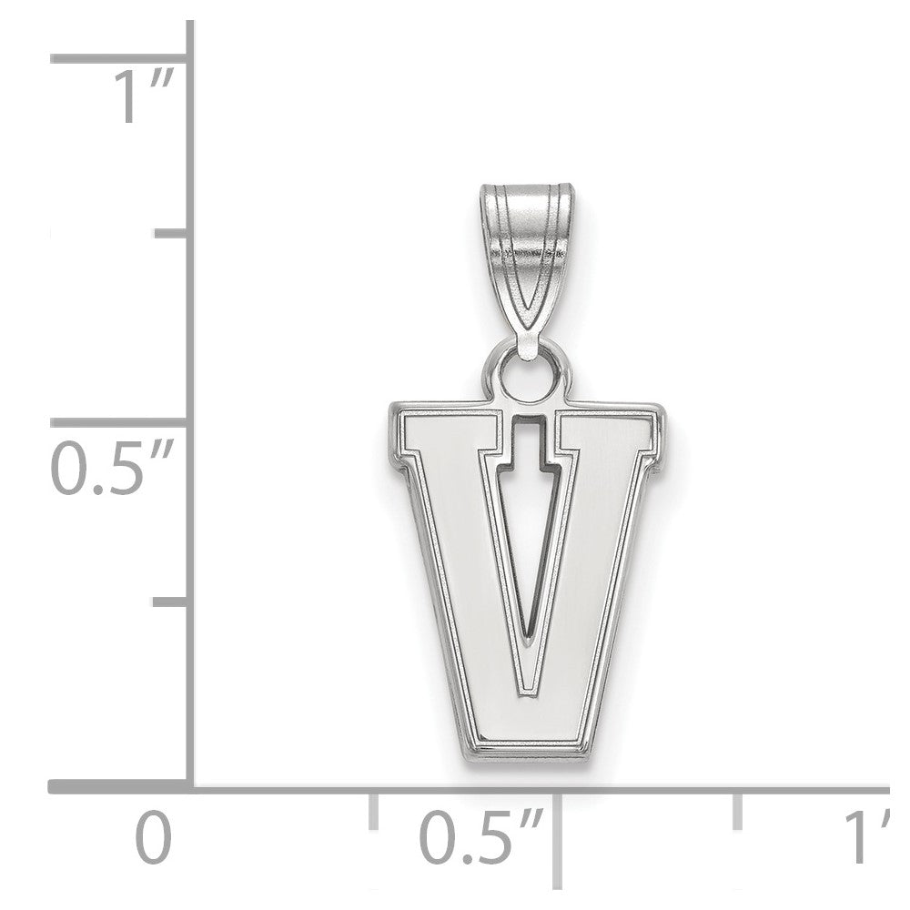 Sterling Silver Rh-plated Vanderbilt University Small Pendant