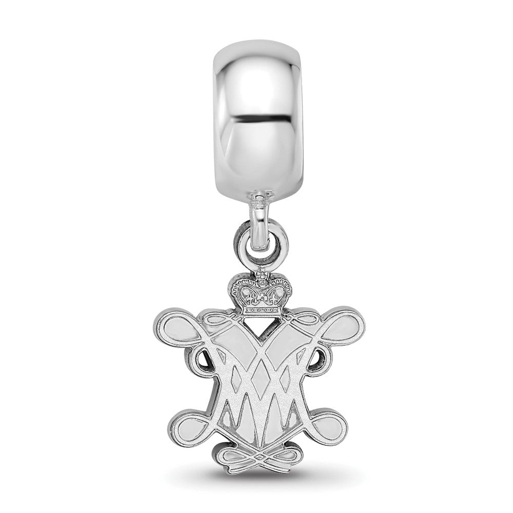Sterling Silver Rhodium-plated William and Mary Small Dangle Bead