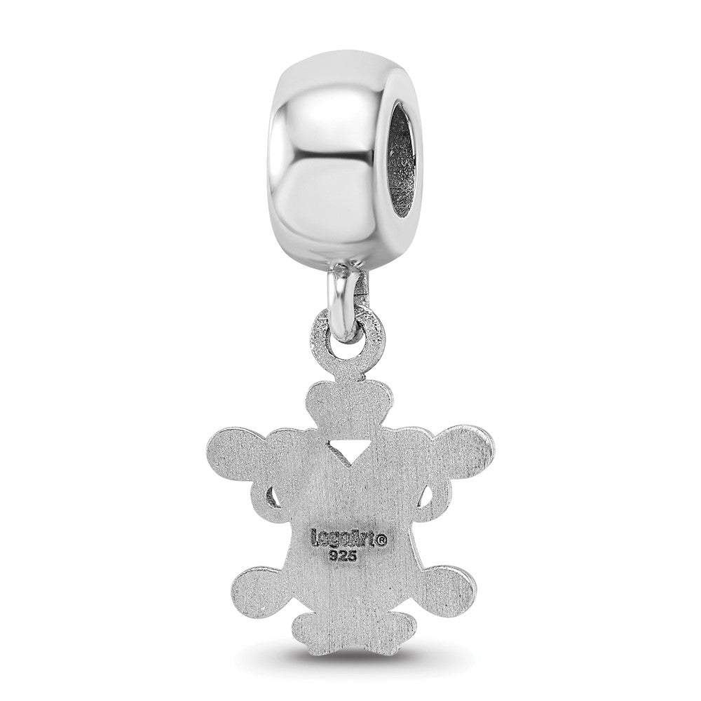 Sterling Silver Rhodium-plated William and Mary Small Dangle Bead