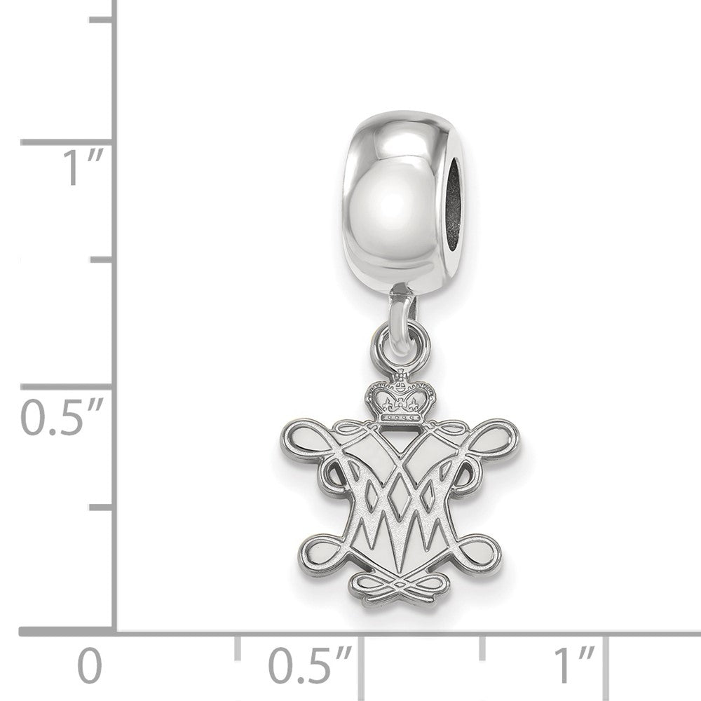 Sterling Silver Rhodium-plated William and Mary Small Dangle Bead