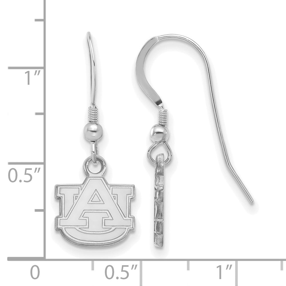 Sterling Silver Rhodium-plated Auburn University XS Dangle Earrings