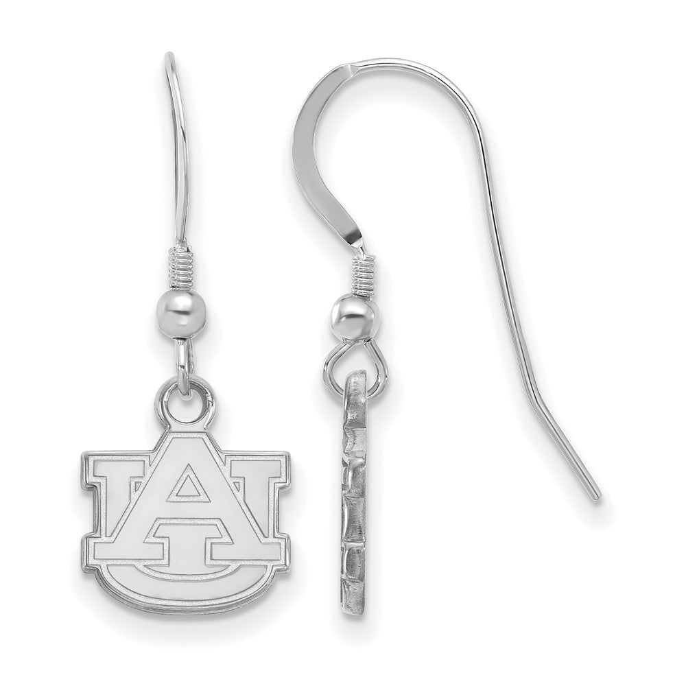 Sterling Silver Rhodium-plated Auburn University XS Dangle Earrings