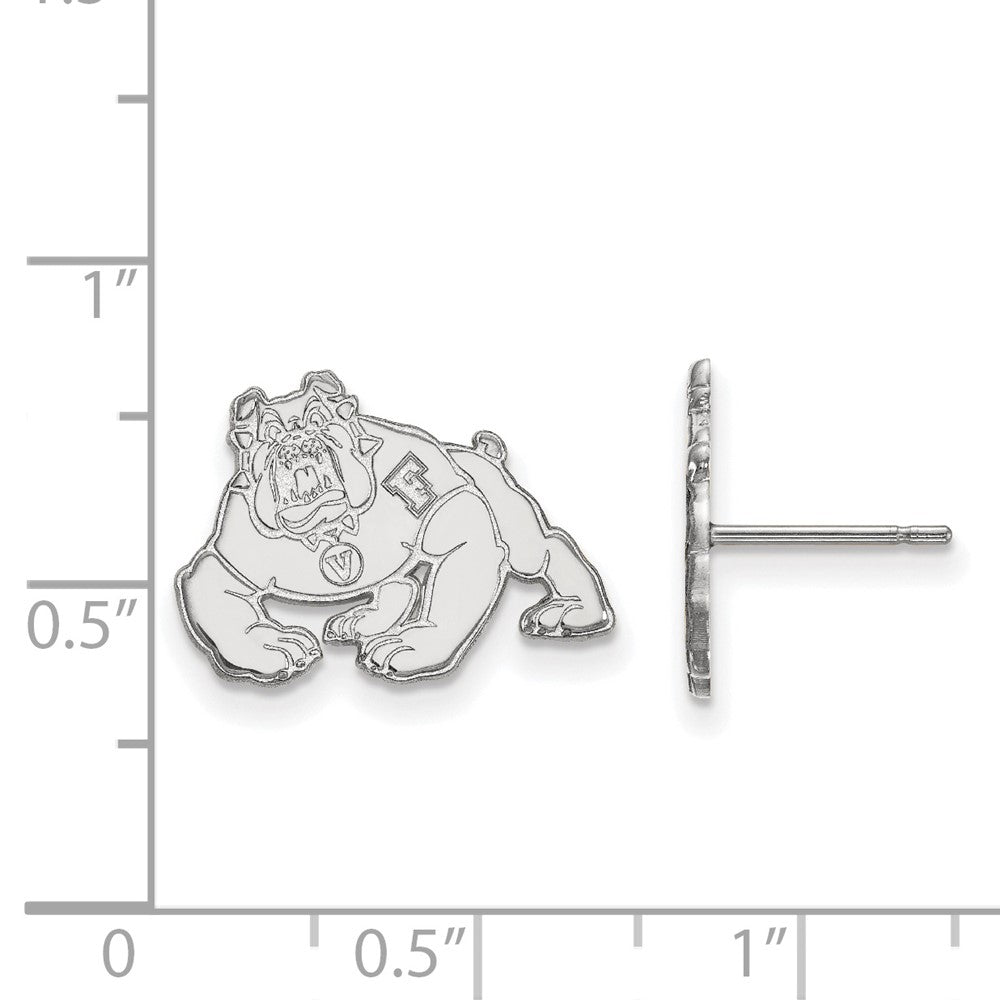 Sterling Silver Rhodium-plated California State U. Fresno Post Earrings