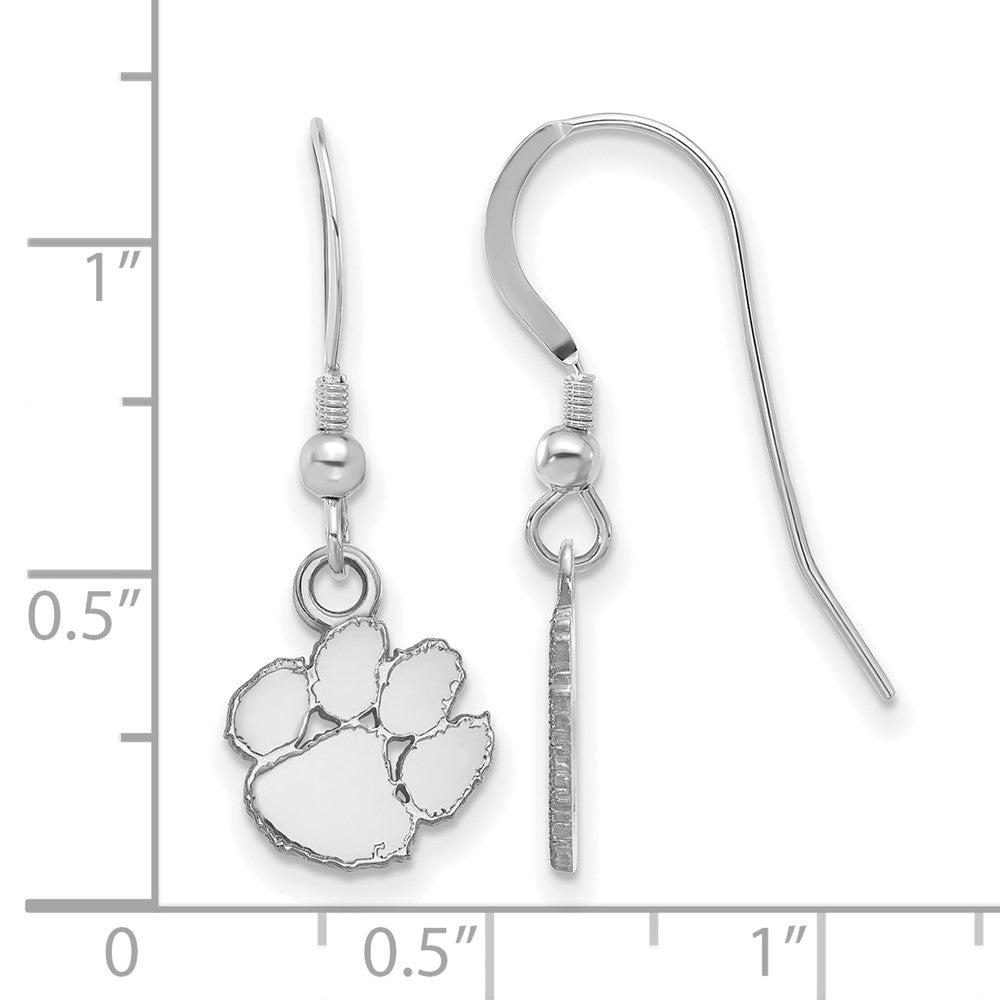 Sterling Silver Rhodium-plated Clemson University XS Dangle Earrings