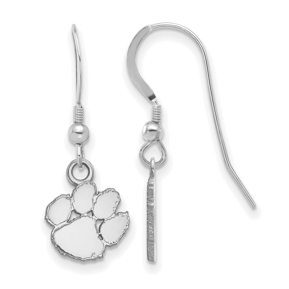 Sterling Silver Rhodium-plated Clemson University XS Dangle Earrings