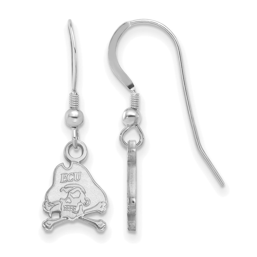 Sterling Silver Rhodium-plated East Carolina Univ. XS Dangle Earrings