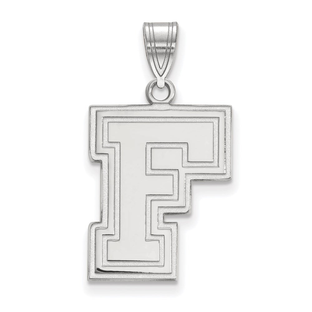 Sterling Silver Rhodium-plated Fordham University Large Pendant