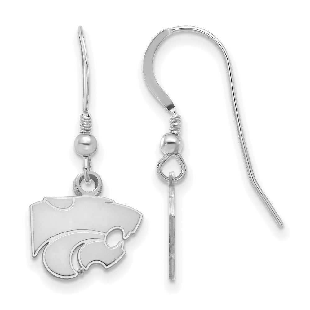 Sterling Silver Rhodium-plated Kansas State Univ. XS Dangle Earrings