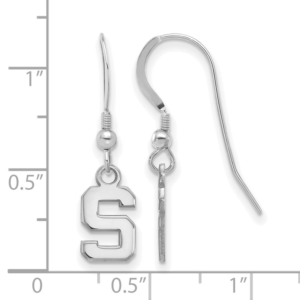 Sterling Silver Rhodium-plated Michigan State U. XS Dangle Earrings